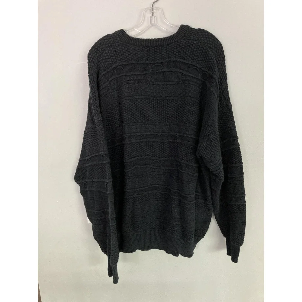 Vtg Titleist by Corbin Sweater Men 2XL 3D Cable Knit Combed Cotton Vneck Golf